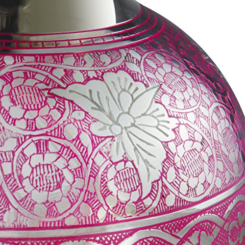 Funeral Urn by Meilinxu - Cremation Urns for Human Ashes Adult and Memorial - Hand Made in Brass & Hand Engraved - Display Burial Urn At Home or in Niche at Columbarium (Pink Butterfly Gorgeous, Large - Thumbnail 2