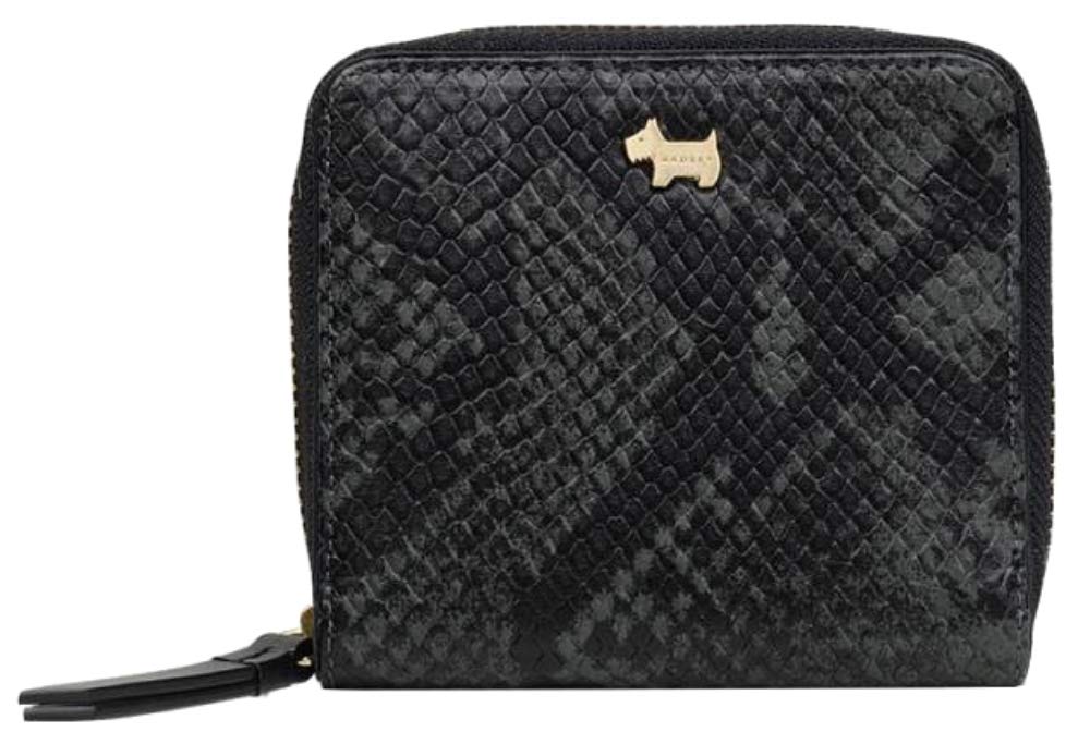RADLEY Black Snake College Green Zip Around Purse