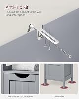 VASAGLE Bathroom Floor Cabinet Freestanding Storage 2 Drawers Dove Grey view 5