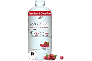 Bricker Labs CARNIBLAST Liquid L-Carnitine 3000mg, Premium L Carnitine Carnipure, Energy Nutrition, Energy Supplement and Energy Booster, Raspberry, 16 fl oz