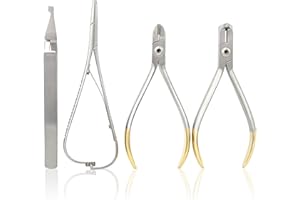 G.S DENTAL ORTHODONTIC (SET) PLIERS DISTAL END CUTTER MATHIU NEEDLE HOLDER HARD WIRE BRACKET LAB Stainless Steel by G.S ONLINE STORE