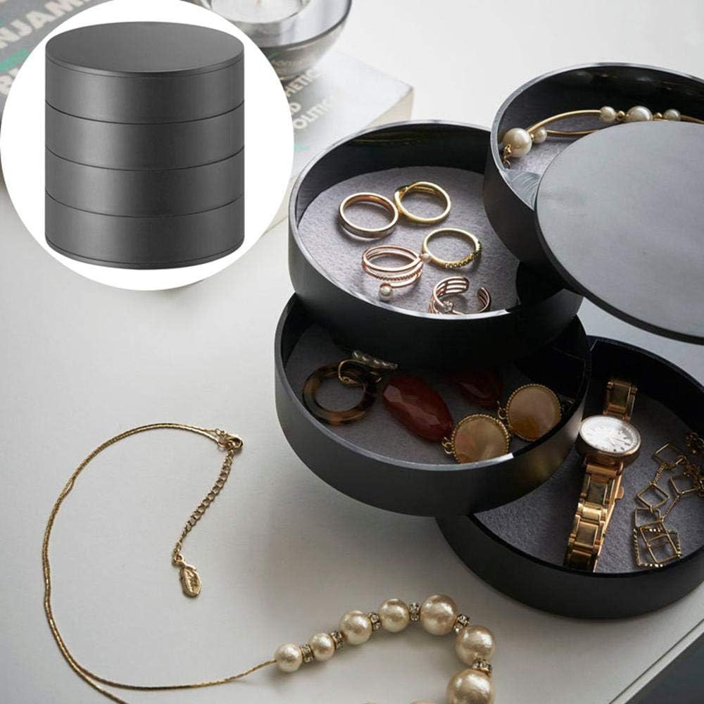 Roebii Rotating Jewelry Box, 4 Tier Small Jewelry Organizer