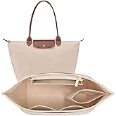 LOUKAYCCI Felt Purse Organizer Insert for Longchamp Le Pliage M Handbag Insert (Medium Beige)