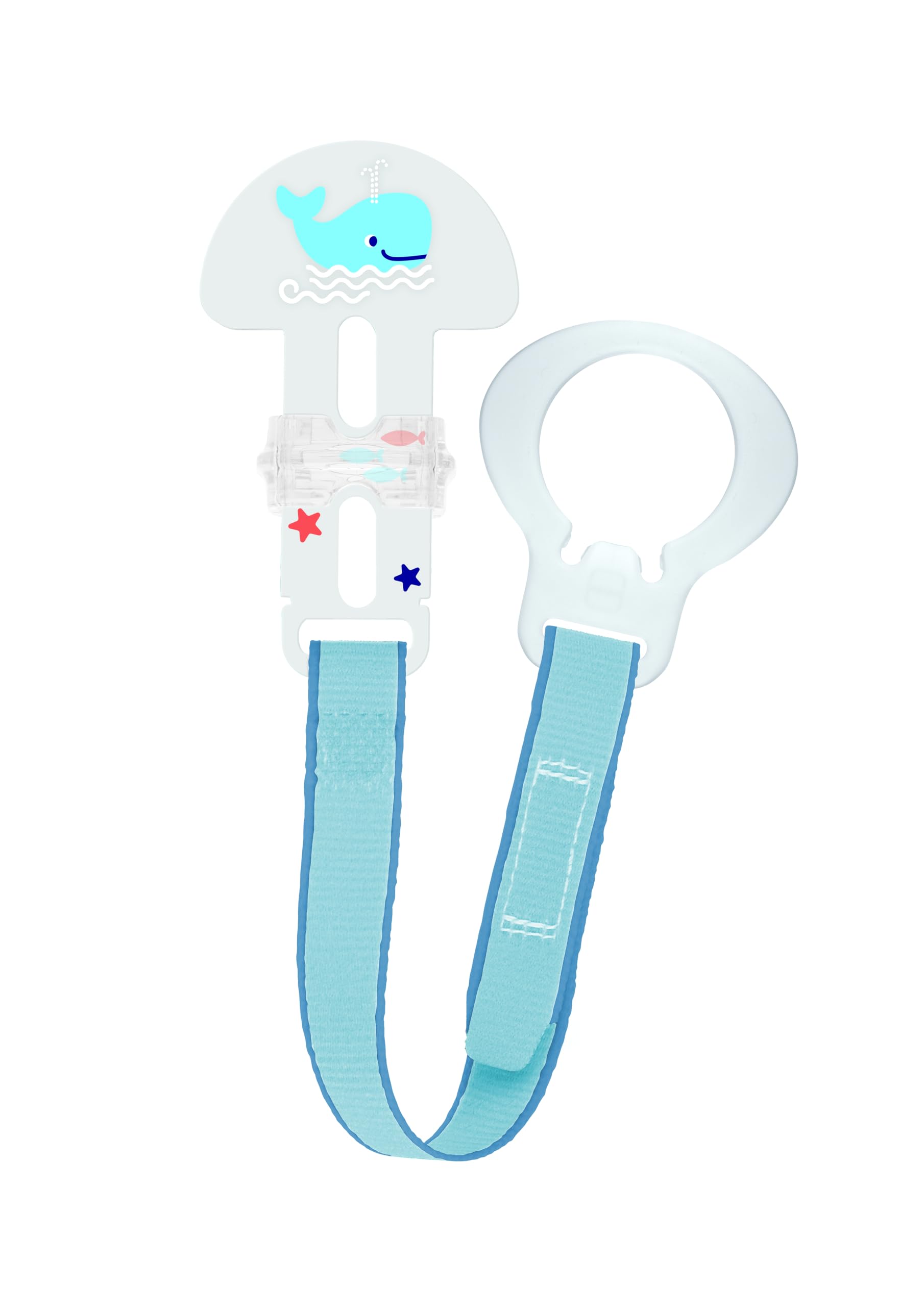 Mam Clip & Cover Pacifier Chain with Soother Soother Clip Also for Other Soother Dummy Clips with Dummy Protection, 0+ Months, Light Blue - 30 g