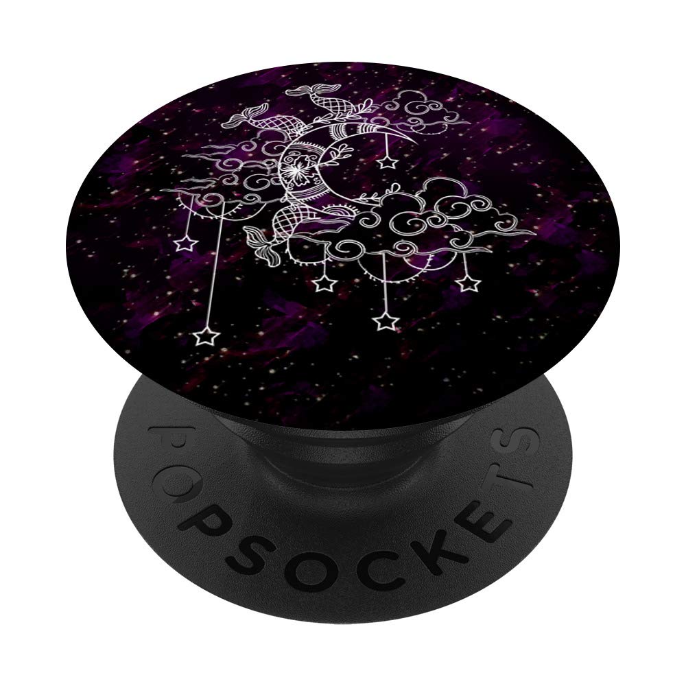 Dreamy Moon Emo Retro Outer Space Mandala Goth Lover Gift PopSockets PopGrip: Swappable Grip for Phones & Tablets