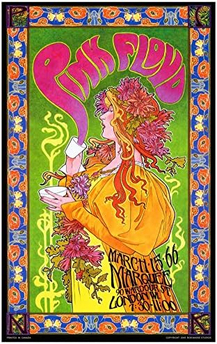 Pink Floyd in Concert, London, 1966 Art Print by Bob Masse 15 x 24in