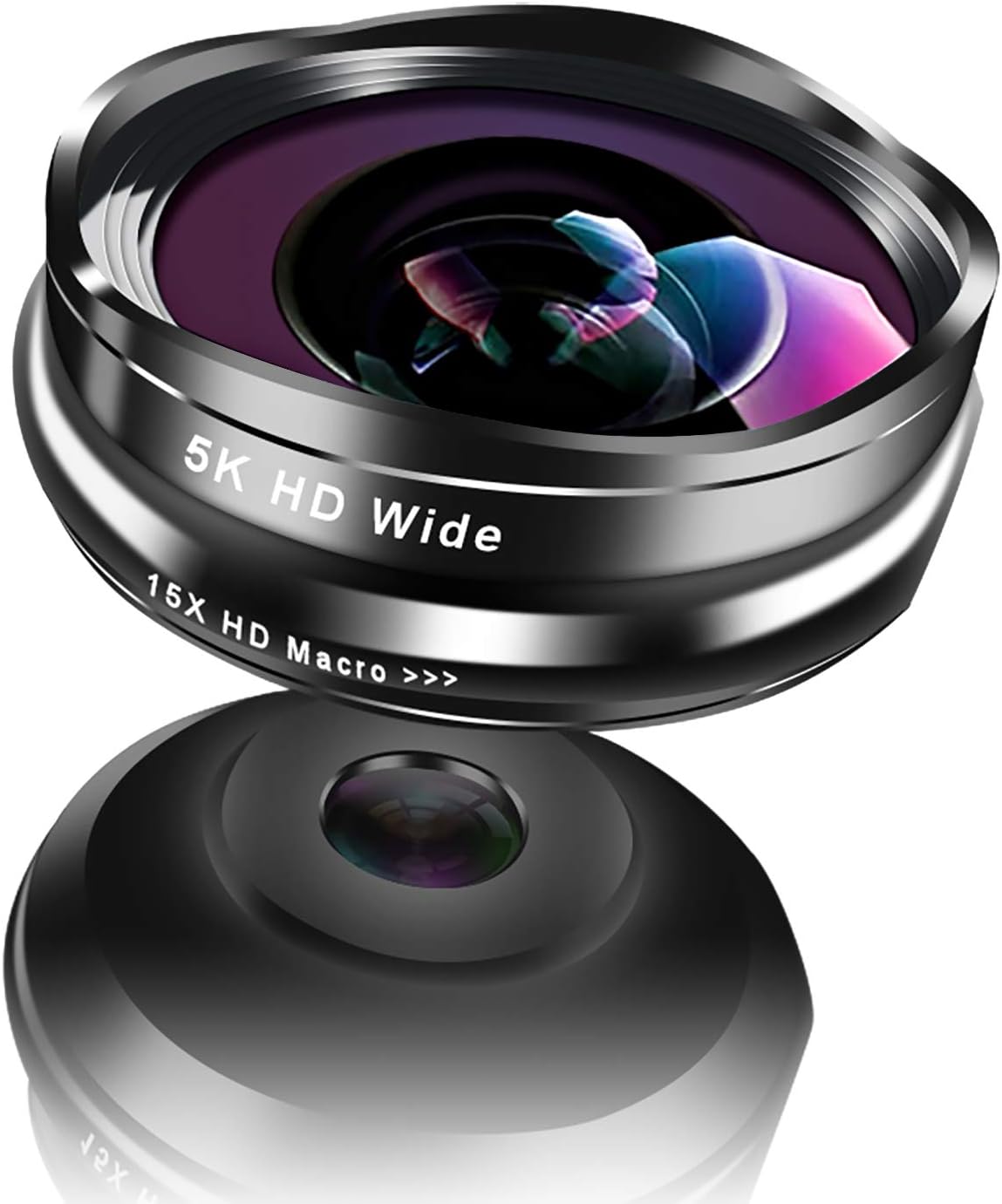 QinCoon Flower Bud 5K HD Phone Lens, 0.45X Wide Angle & 15X Macro Lens - Professional No Distortion 2 in 1 Cell Phone Camera Lens for iPhone X XS Max 8 7 6 Plus, Samsung, Andriod & Most Smartphones
