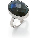 Crafty Wonders Labradorite Vintage Boho Ring, 925 Sterling Silver Stackable Ring Gemstones Jewellery for Gift