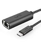 uni Adaptador USB-C a Ethernet, USB C a RJ45 Gigabit Ethernet LAN Cable Adaptador de Red, Compatible para Macbook Pro, iPad Pro, MacBook, Surface Book 2 y más-Gris Espacial