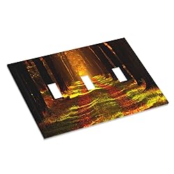 Rustic Nature Tree Autumn Maple Leaf Triple Toggle