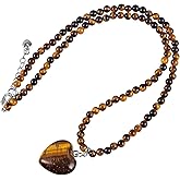TUMBEELLUWA Crystal Puffy Heart Pendant Necklace for Women, Layered Beaded Stackable Bracelet Trendy Jewelry Love Gifts for Her