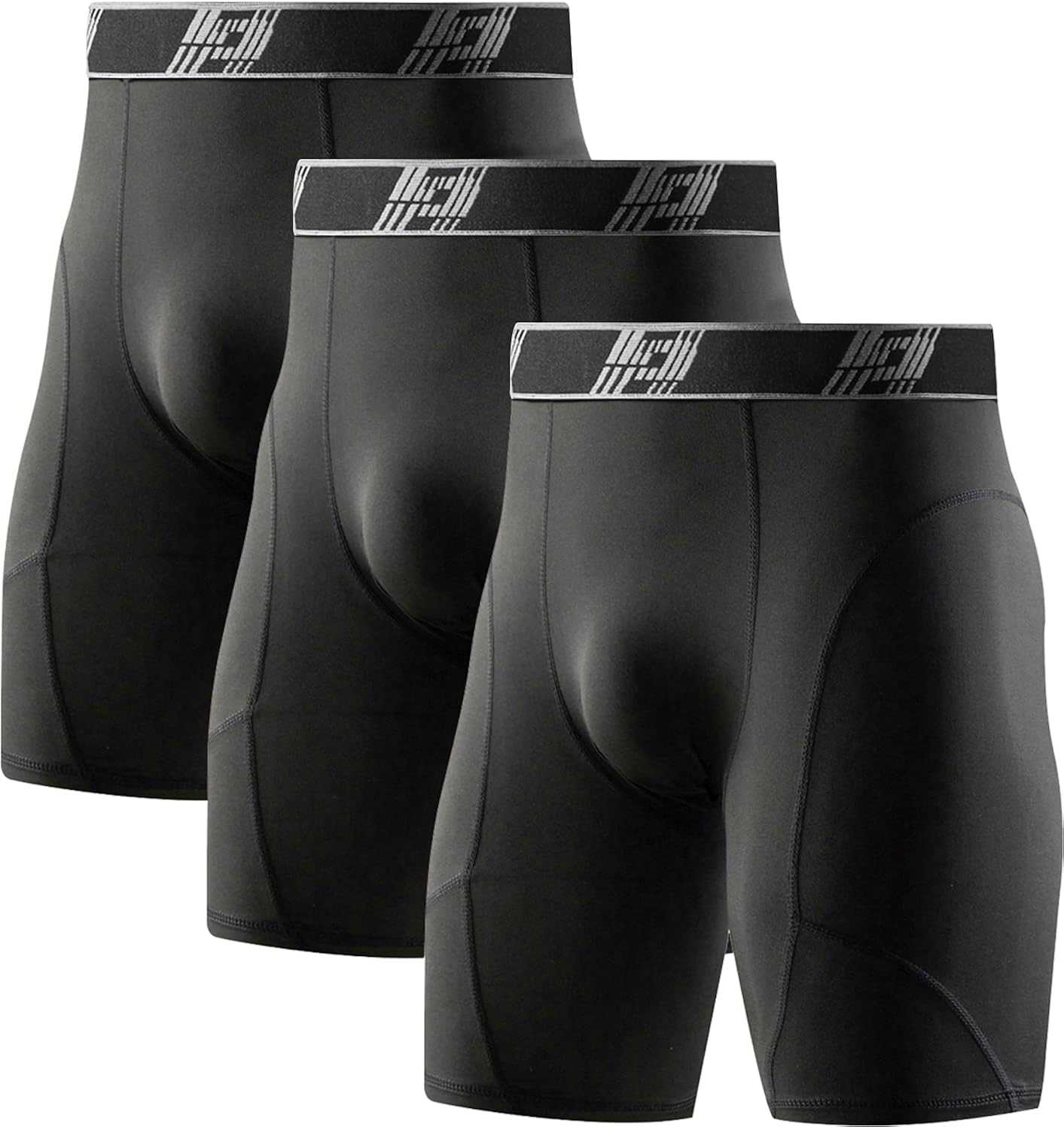 HOPLYNN Pack of 3 Men's Compression Tights Short Functional Underwear