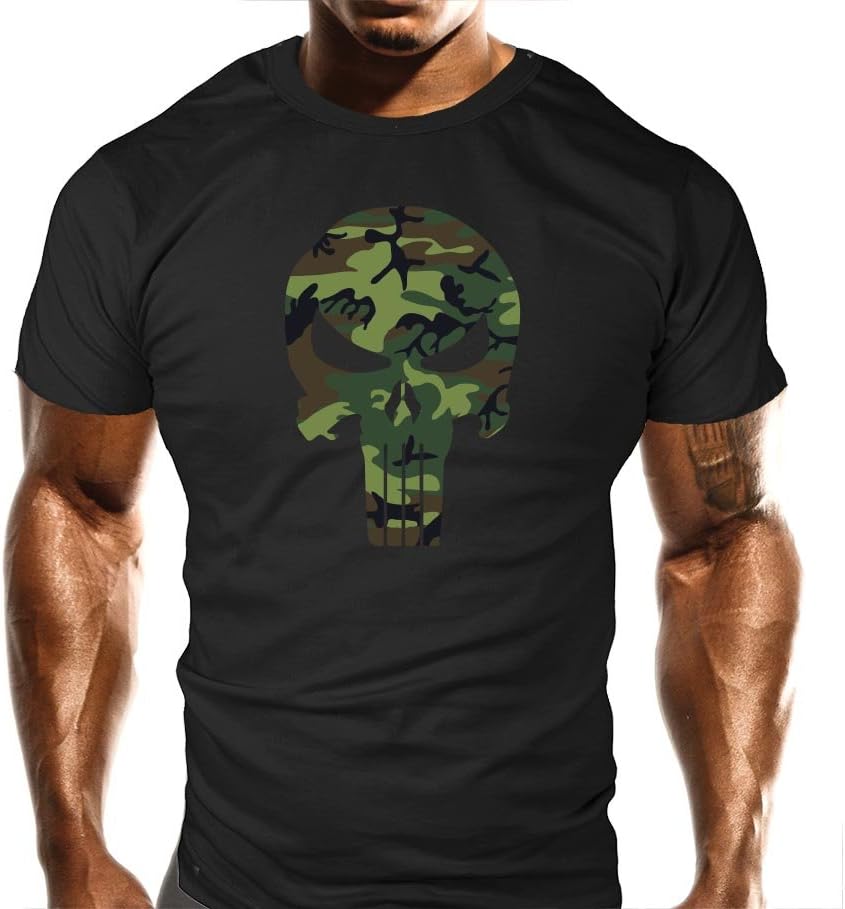 Crazy Beast Clothing GB Punisher T-Shirt - Gym Training Top - Sports - Bodybuilding Fasion Casual Fitted Fit Top