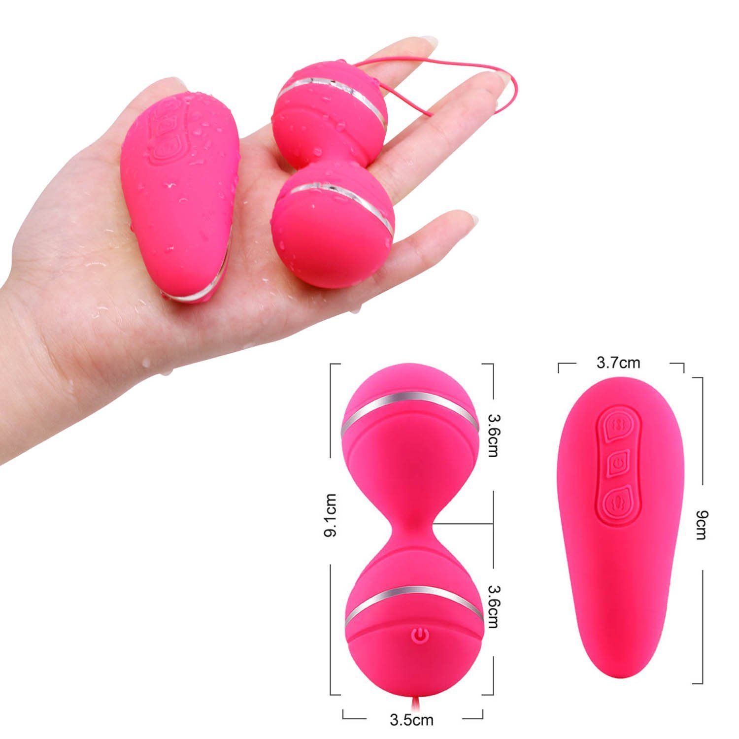 Vibratoren Liebeskugeln mit Vibration,Kegal Balls mit Fernbedienung für Frauen Beckenbodentrainer,Wasserdicht