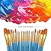 BOSOBO Paint Brush Sets, 6 Pack 60 Pcs Pointed-Round Tip Paintbrushes Nylon Hair Artist Acrylic Paint Brushes for Acrylic Watercolor Oil, Face Art, Model, Miniature Detailing & Rock Painting, Blue