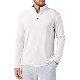 Dokotoo Men Men's Quarter Zip Pullover Fleece Lined Long Sleeve Solid Color Shirts 1/4 Half Zip Sweatshirts