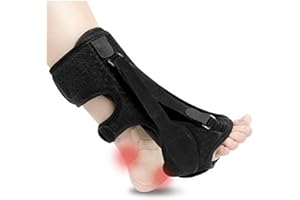 Upgrade Plantar Fasciitis Night Splint Brace with 3 Adjustable Straps for Foot Drop Achilles Tendonitis Day Use