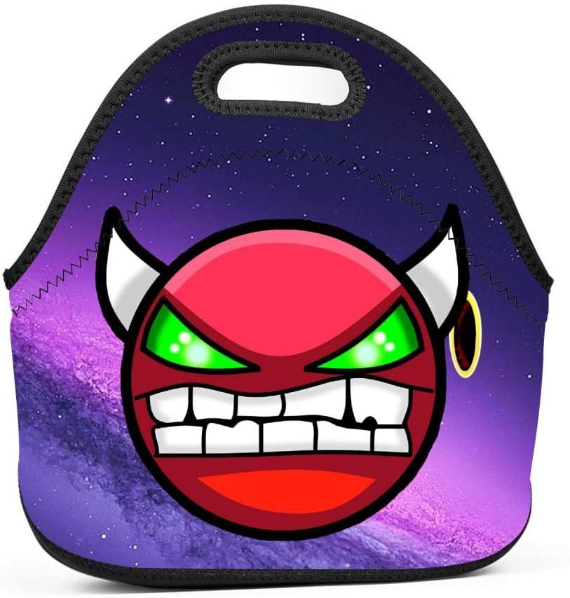 Lunch Bag Tote Red Demon Face Geo-metry Da-sh 3D Printed Reusable Lightweight Lunch Box for Men Women Picnic