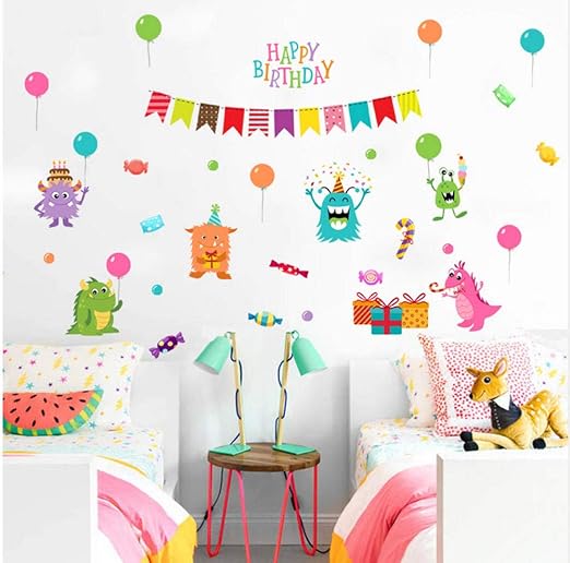 Pegatinas de Pared de Cumpleaños de Monster Candy Para ...