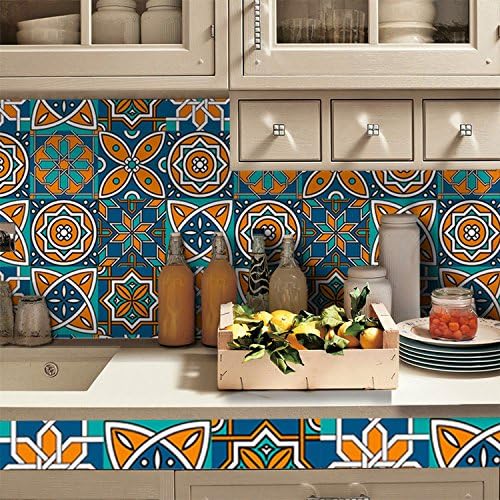VancyTop 3D Tile Pattern DIY Removable Wall Stickers for Home Living Room Bathroom Waterproof Wall Stickers 16.4feetx7.9inch/pcs
