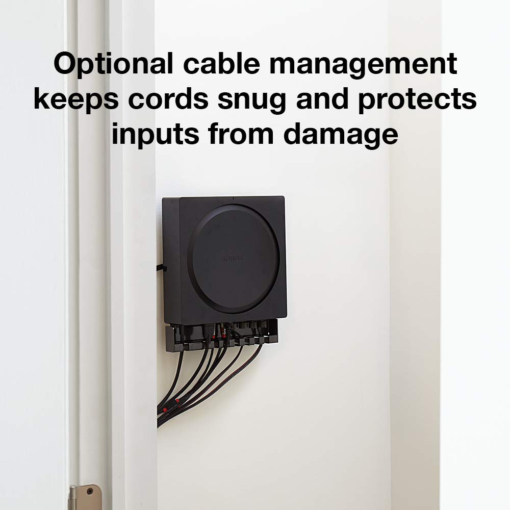 Sanus Wall Mount for Sonos Amp - Slim Black Design with Lockable Latch for Security - Low Profile Bracket Design Mounts in Any Orientation - Built-in Cable Management & Easy 15-Minute Install …