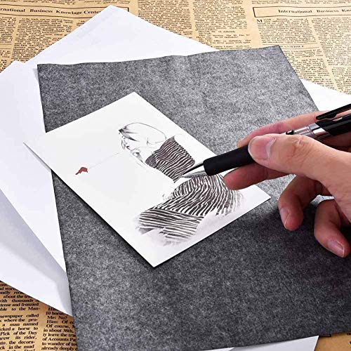 150 Sheets Carbon Paper Black Carbon Transfer and Carbon Graphite Paper (8.5 x 11.5 inch) Tracing Paper for Wood, Paper, Canvas and Other Art Surfaces (Black and White)