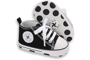 Sekantrol Unisex Baby Girls Boys Shoes Infant Soft Sole Canvas Newborn First Walkers High Top Anti-Slip Sneakers