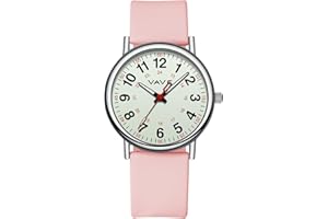 VAVC Waterproof Analog Nurse Watch for Nurses,Students,Medical Professionals,Women Men,with Luminouse Easy Read Dial,Military Time,Second Hand and 24 Hour,Comfortable Silicone Band.