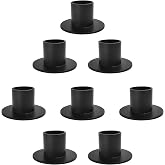 GUTE Taper Candle Holder Matte Black Iron Candlestick Decor Farmhouse 8Pcs | 0.78in Candle Compatible,Round,Handcrafted Iron,Rustproof Finish,Wedding,Party,Housewarming,Halloween,Modern Farmhouse