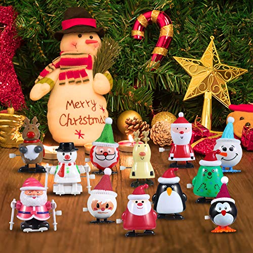 ThinkMax 24 Pack Christmas Wind Up Toys, Colorful Assorted Toys for Kids Christmas Party Favor Goody Bag Filler