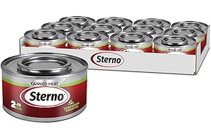 Sterno Fuel Cans - 2.25 Hour Burn, (12-Pack) Chafing Dish Fuel Can Burners for Food Warmer, Chafer Fuel, Canned Heat Ethanol