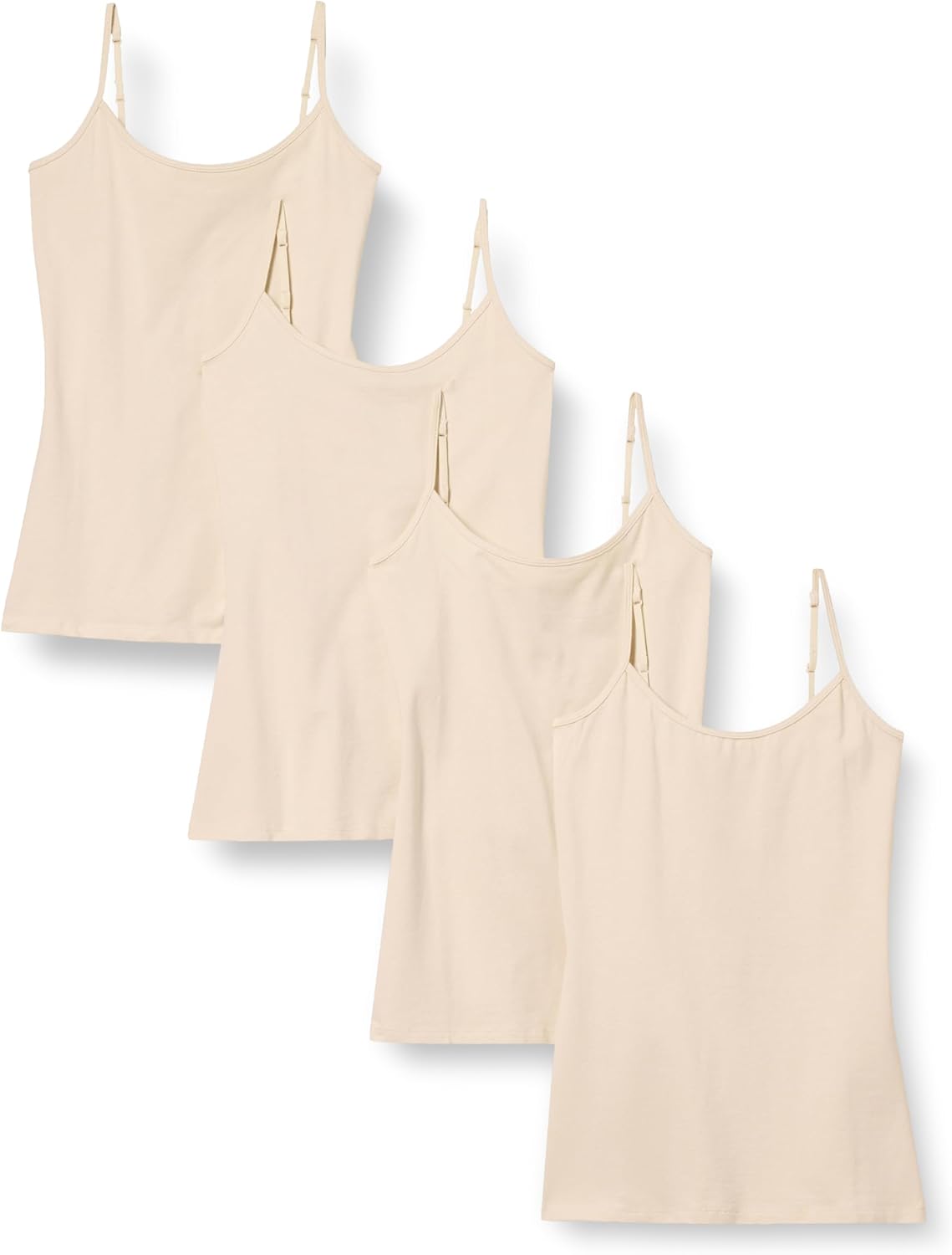 Amazon Essentials Women's Slim-Fit Camisole for Layering and Everyday Wear, Pack of 4