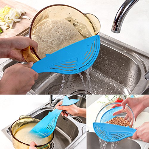 Ocathnon 2 Pack Big Whale Pot Strainer Handheld Colander Food Safe