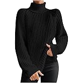 Women Turtleneck Cozy Sweaters Fall 2025 Trendy Long Sleeve Chunky Knitted Pullover Tops Winter Clothing