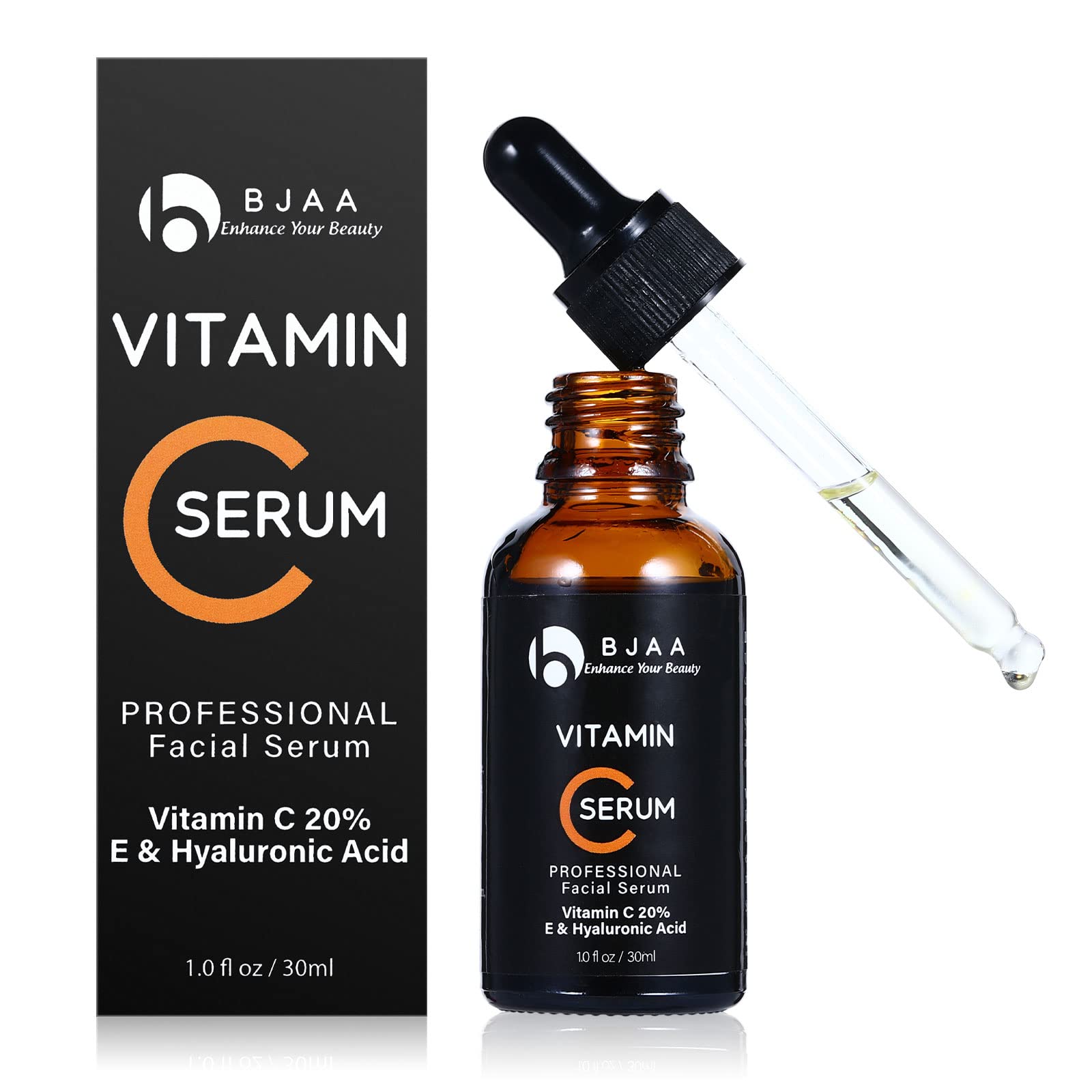 BJAA PREMIUM Vitamin C Serum for Face - Fights Wrinkles & Even Tone, Dark Spot Remover & Firming Anti-Wrinkle Cream - Brightening Serum for Dull, Tired Skin - For All Skin Types (30ml)