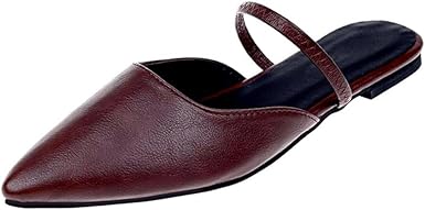 ladies flat leather mules