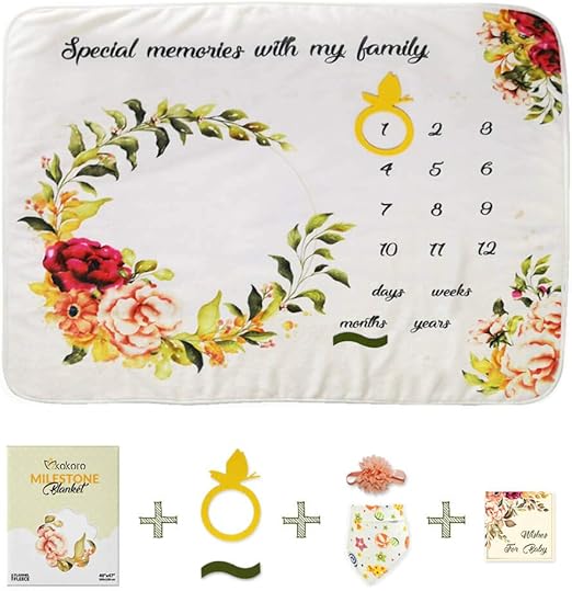 personalized baby monthly milestone blanket