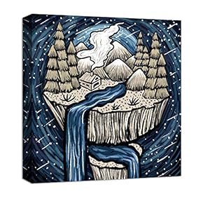 Canvas Wall Art Abstract Dream World Painting Artwork for Home Prints Framed - 12x12 inches
