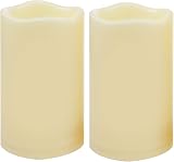 CANDLE IDEA 2 PCS 3x5 in Flameless Battery LED Pillar Candles with Timer