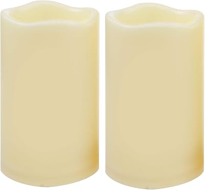 CANDLE IDEA 2 PCS 3x5 in Flameless Battery LED Pillar Candles with Timer