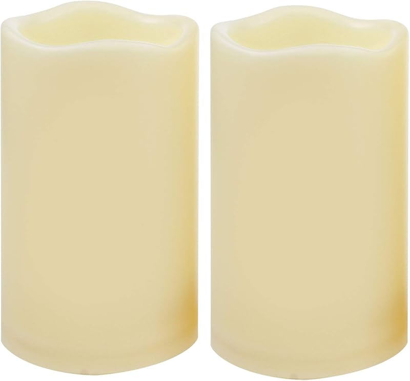 CANDLE IDEA 2 PCS 3x5 in Flameless Battery LED Pillar Candles with Timer