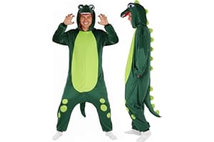 ROC PARTY Adult Animal Onesie Costume Loose Fit - Unisex One-Piece Pajamas Cosplay Suit for Halloween Party, Men & Women
