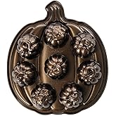 Nordic Ware Lil' Pumpkins Cakelet Pan, 2 Cup Capacity, Bronze