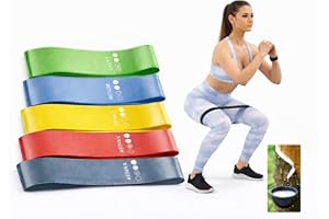 Resistance Bands Set (5 Levels) – Exercise Bands for Workout, Glutes & Legs – Long Loop & Lateral Resistance Bands – Home Fit
