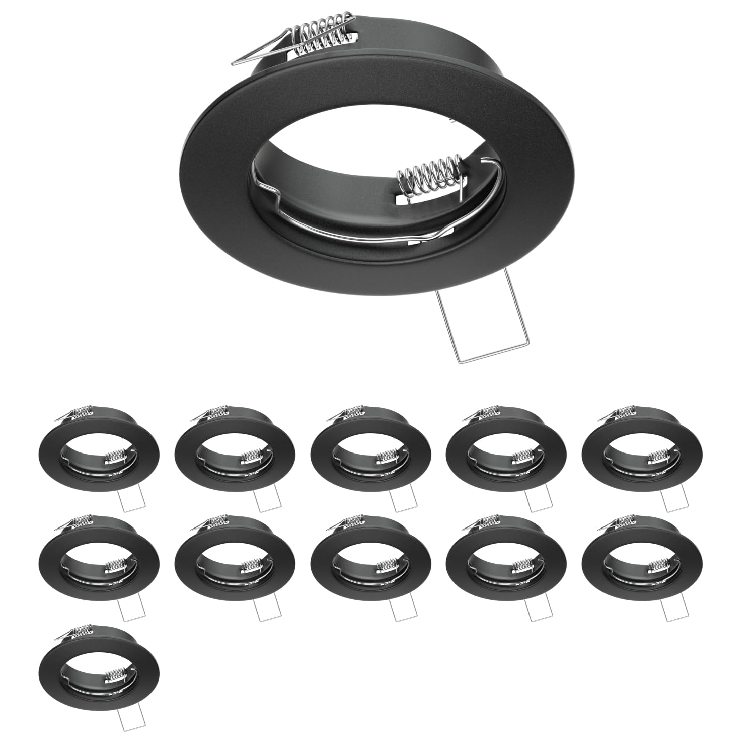 ledscom.de 12 Ceiling mounting Frames Fere, Round, Black matt