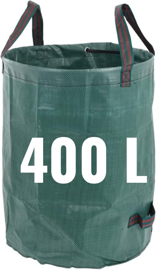 Heavy Duty Garden Waste Bags By XOLY - 400 Litre - Industrial Fabric and Handles - Shower Proof- Green/Garden Waste Sacks, Reusable