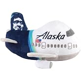 Daron Alaska Plush Airplane Toy for Kids Ages 3+ | Officially licensed, soft plush plane, hand washable, approx. 9 x 9 x 5 in., comforting companion