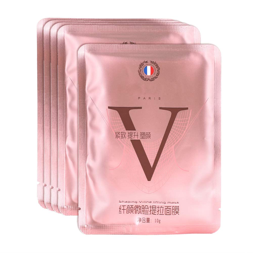 Moisturizing V Line Face Lift Mask, Facial Double Chin Lifting Belt, V Shaped Face Lifting Belt, Slimming Bandages for Anti Aging Anti Wrinkle Firming Skin(5PCS)