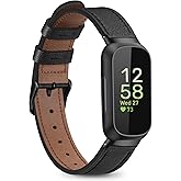 Fintie Bands Compatible with Fitbit Inspire 3 / Inspire 2 / Inspire HR/Inspire, Soft Genuine Leather Replacement Strap Wrist 