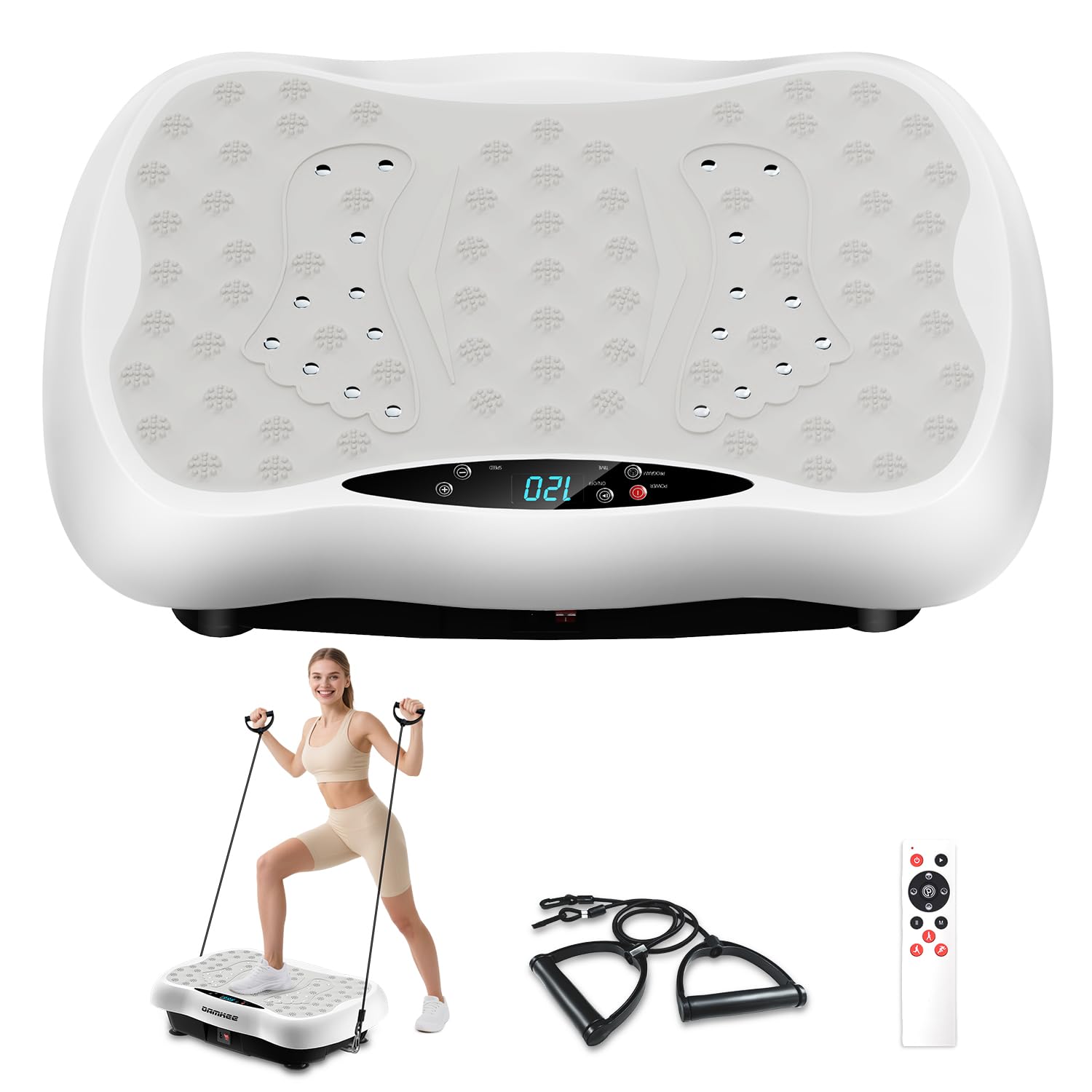 Photo 1 of Damkee Vibration Plate Exercise Machine, Vibrating Equipment for Weight Loss and Lymphatic Drainage Massager, 3D Waver Exerciser for Fitness, Full Body Workout Shake Board with 120 Adjustable speeds